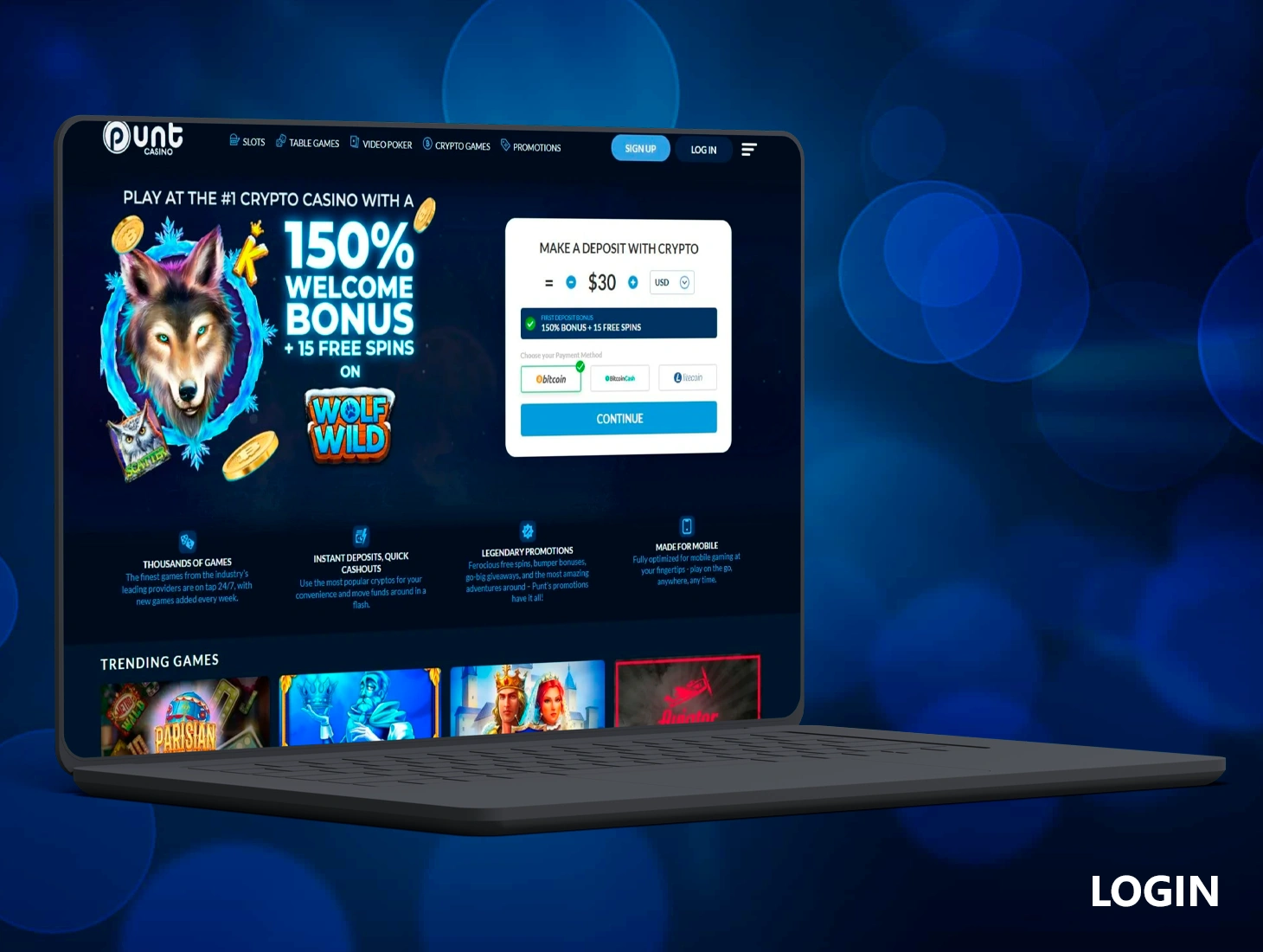 By logging into PuntCasino, the player gains unlimited access to all the benefits of the platform